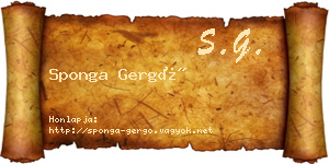 Sponga Gergő névjegykártya