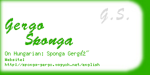 gergo sponga business card
